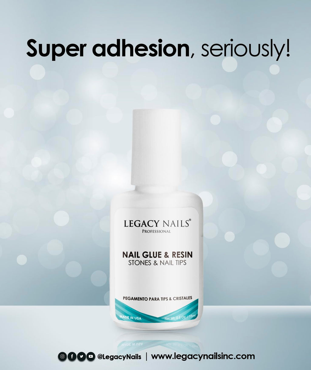 Legacy Nails Pro Nail Glue & Resin 0.5oz Brush-On – Ultra-Strong, Quick-Dry Adhesive