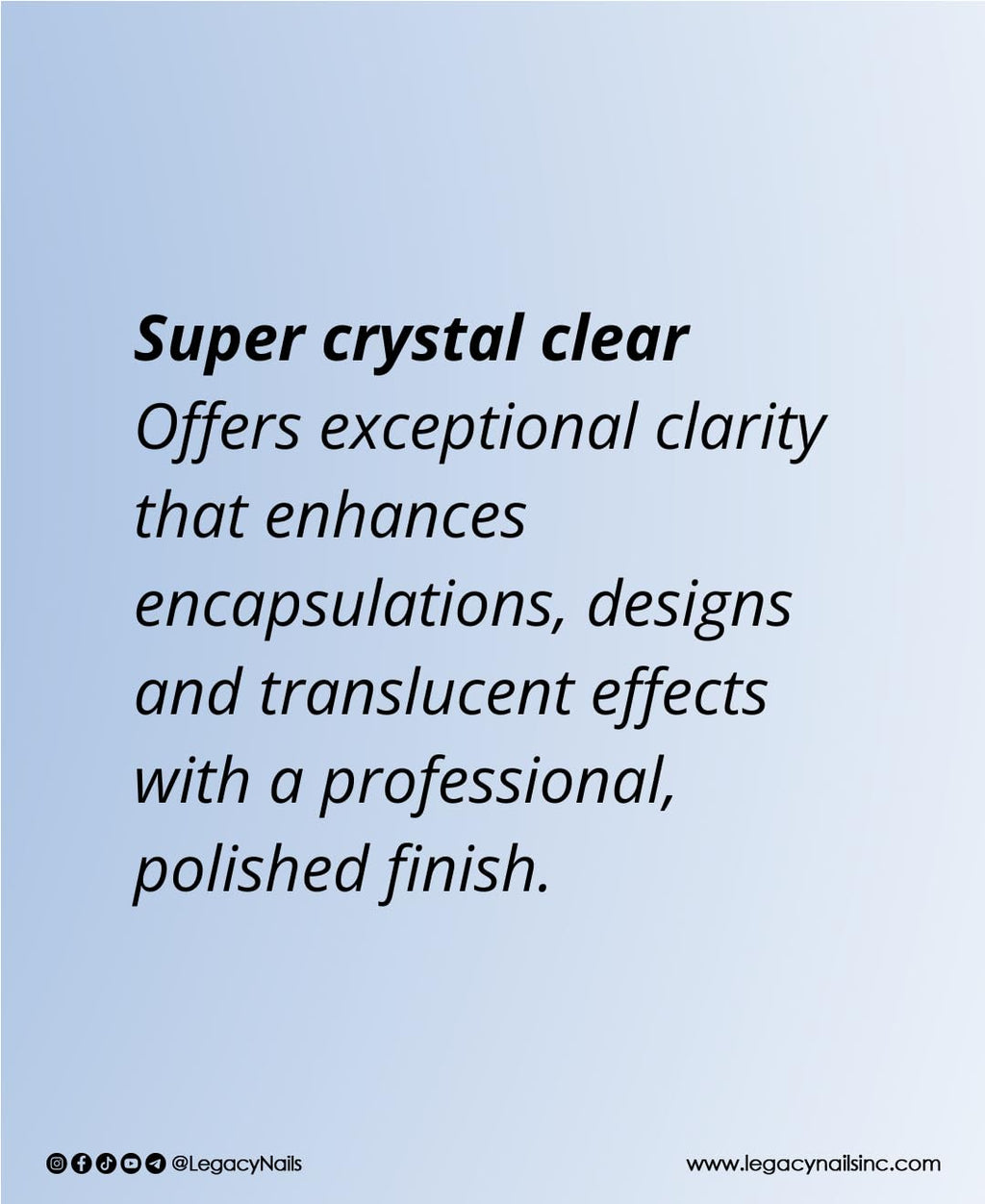 Legacy Nails Professional Crystal Clear Acrylic Powder – 4 oz | Mix with Glitter & Pigment for Custom Nail Extensions