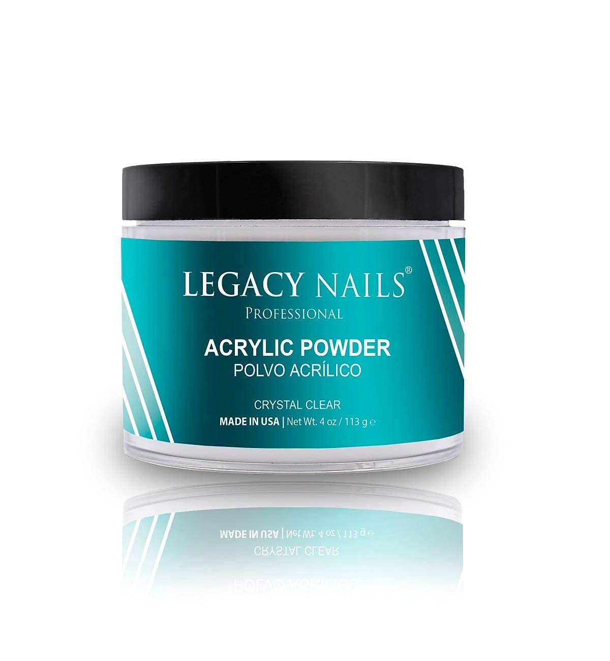 Legacy Nails Professional Crystal Clear Acrylic Powder – 4 oz | Mix with Glitter & Pigment for Custom Nail Extensions