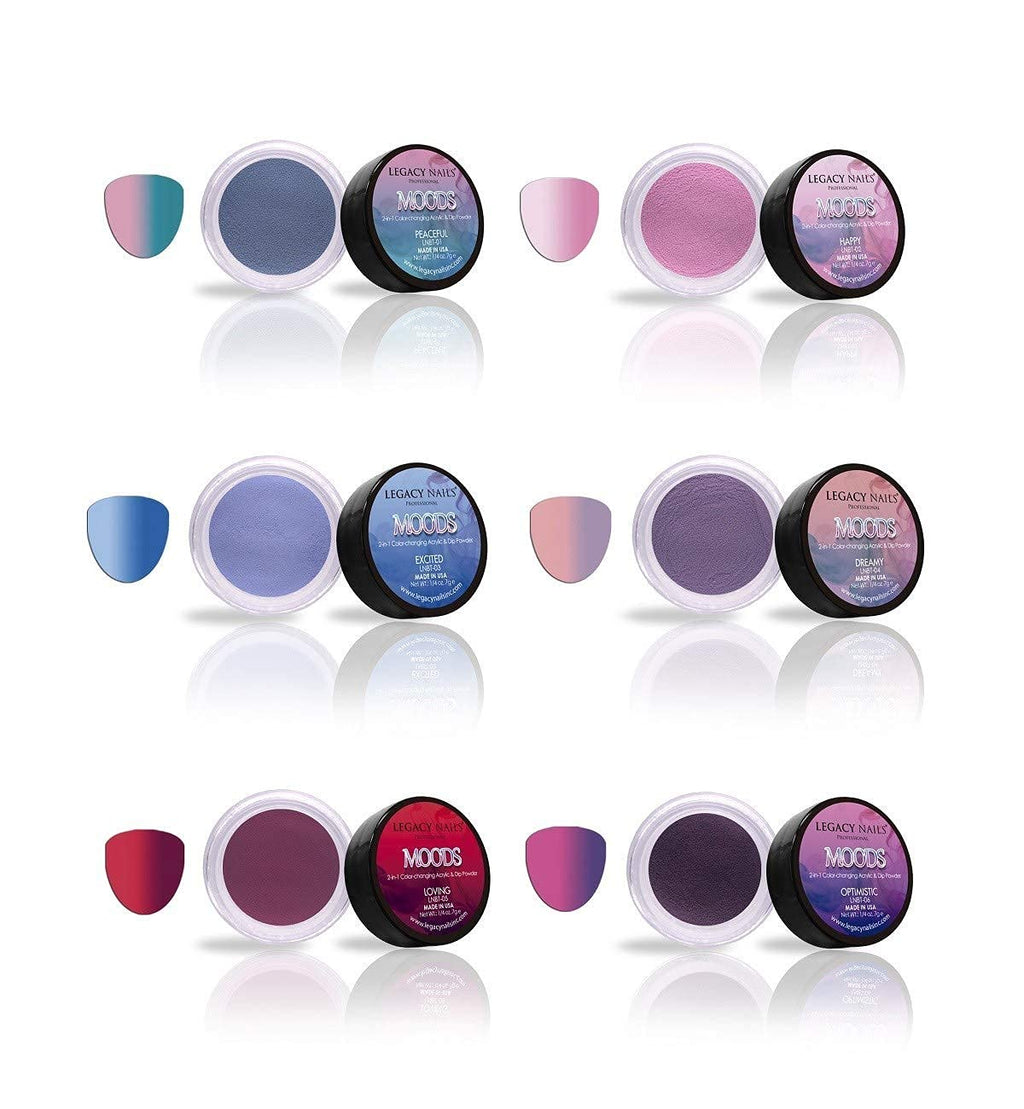 Legacy Nails Mood Collection: 6-Color Color-Changing Acrylic & Dip Powder Kit