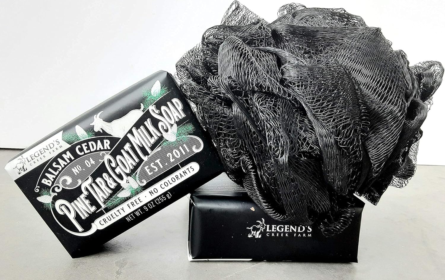 Legend's Creek Goat Milk Soap - Triple Milled Moisturizing Bar for Hands & Body (9 oz) - Balsam Cedar & Pine Tar - Pack of 2