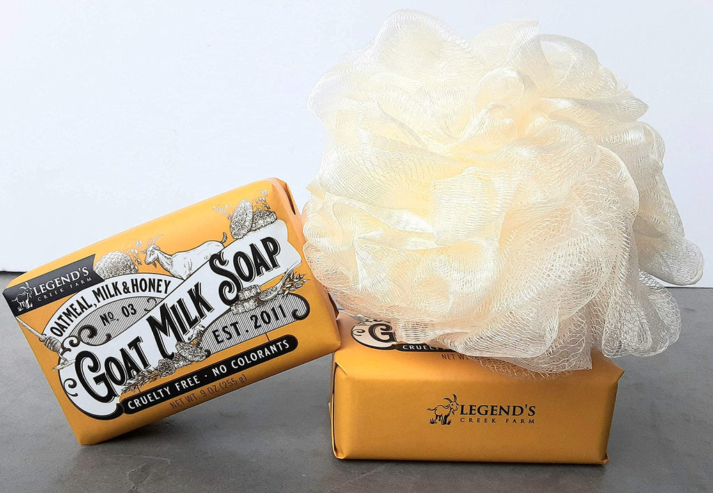 Legend's Creek Goat Milk Soap - Triple Milled 9 oz Bar for Hands and Body (Oatmeal Milk & Honey)