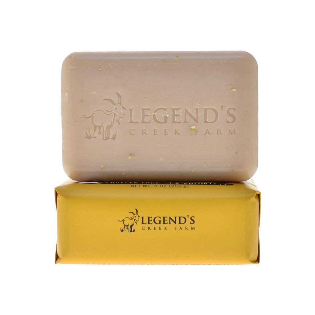 Legend's Creek Goat Milk Soap - Triple Milled 9 oz Bar for Hands and Body (Oatmeal Milk & Honey)