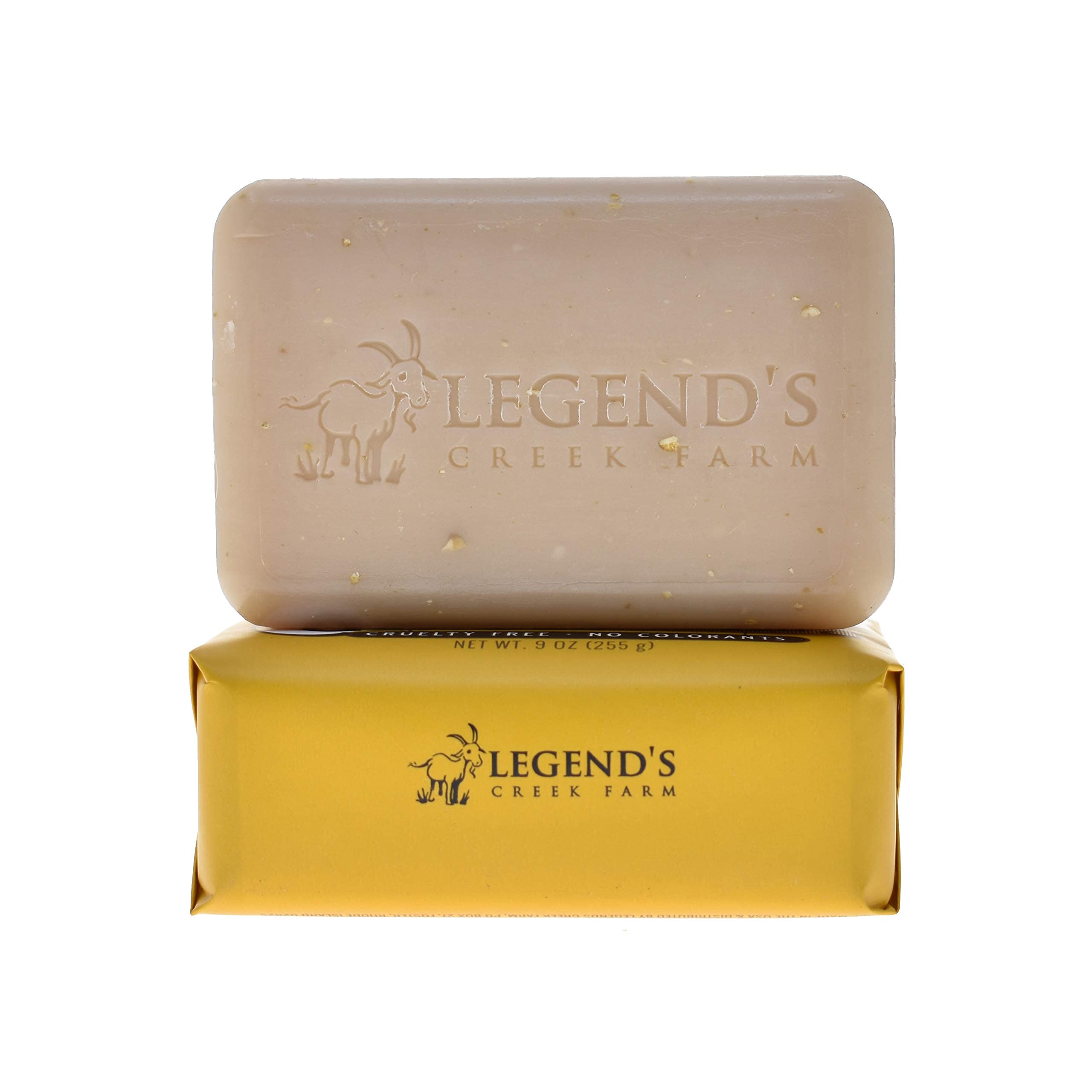 Legend's Creek Goat Milk Soap - Triple Milled 9 oz Bar for Hands and Body (Oatmeal Milk & Honey)