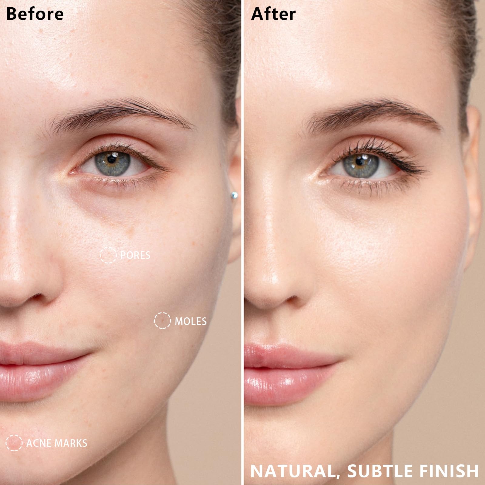 LemonSac AirBrush Foundation Spray with Primer & Brush – Lightweight Full Coverage