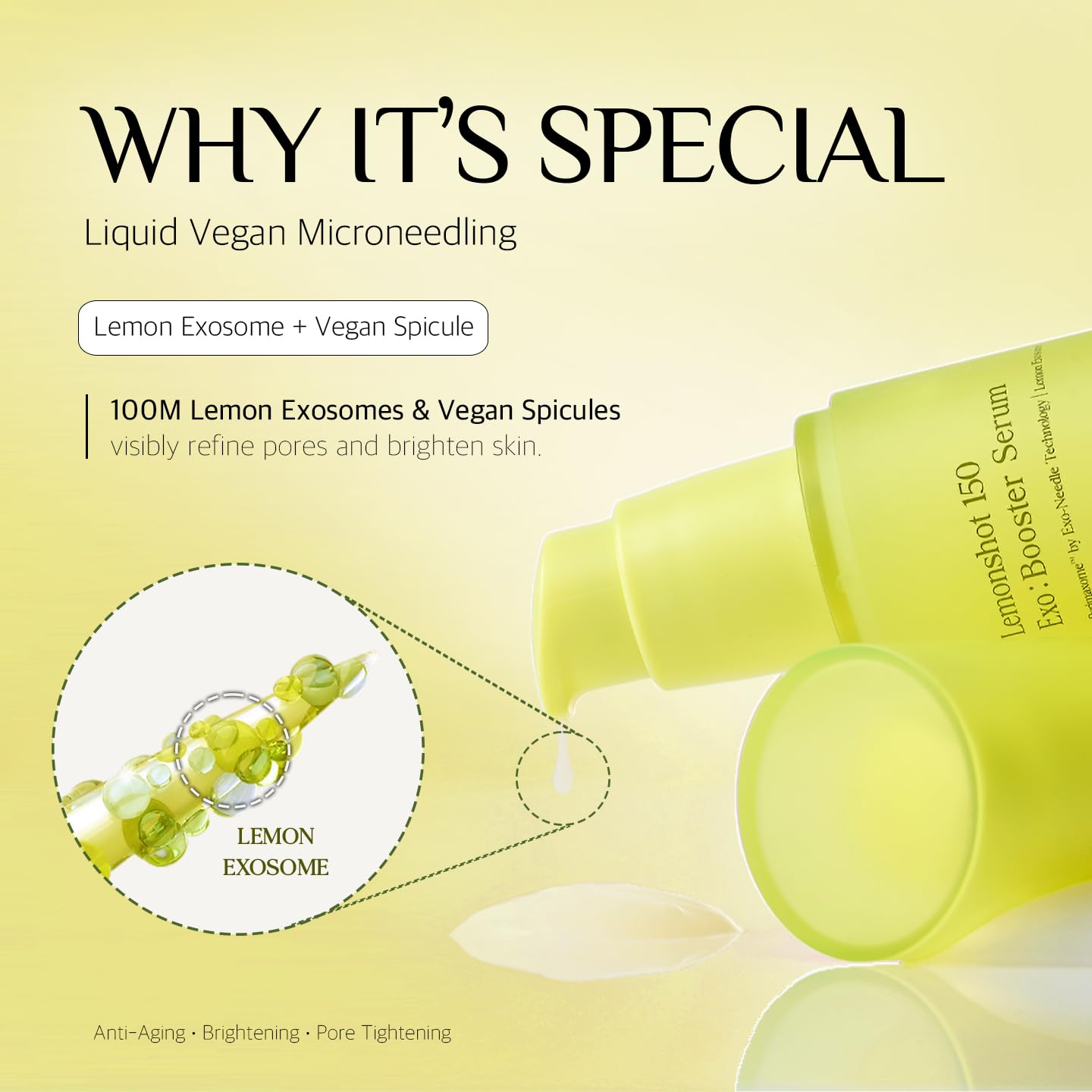 Lemonderma Lemonshot 150 Exo Booster Serum – Vegan Vitamin C Exosomes for Brightening & Hydration (50ml)