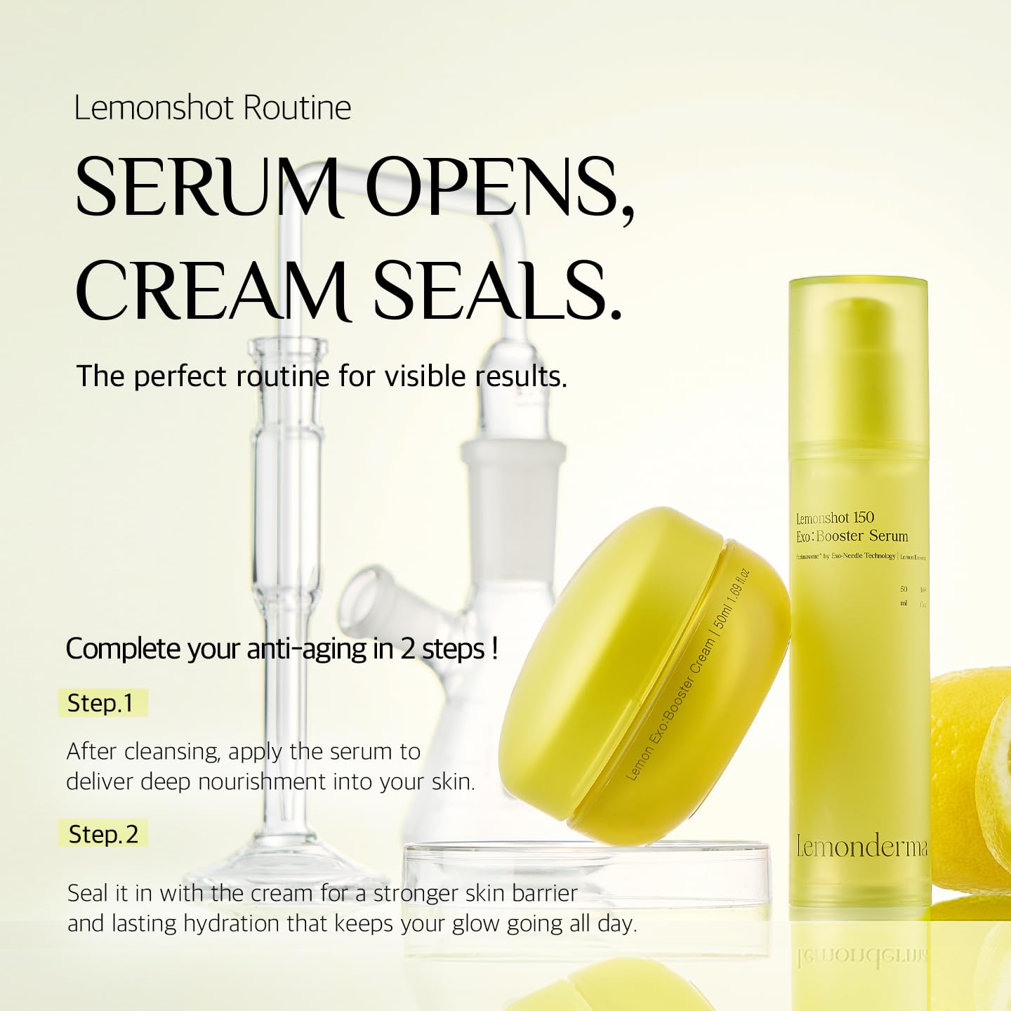 Lemonderma Lemonshot 150 Exo Booster Serum – Vegan Vitamin C Exosomes for Brightening & Hydration (50ml)