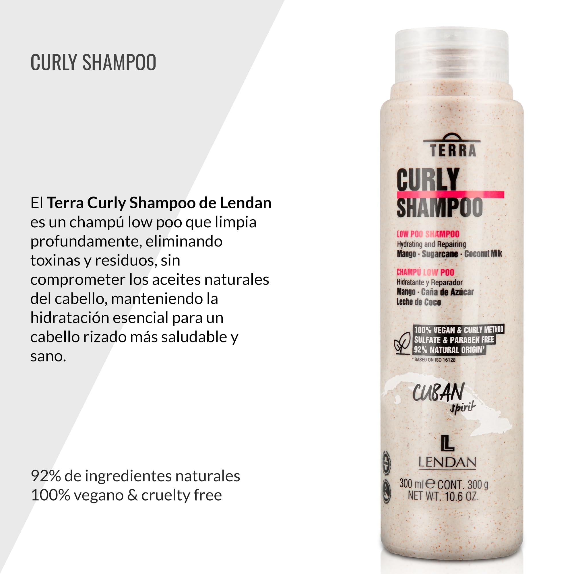 Lendan Curly Cuban Spirit 4-Piece Kit by Terra – Low Poo Shampoo, Co-Wash, Curl Gel & Activator Cream