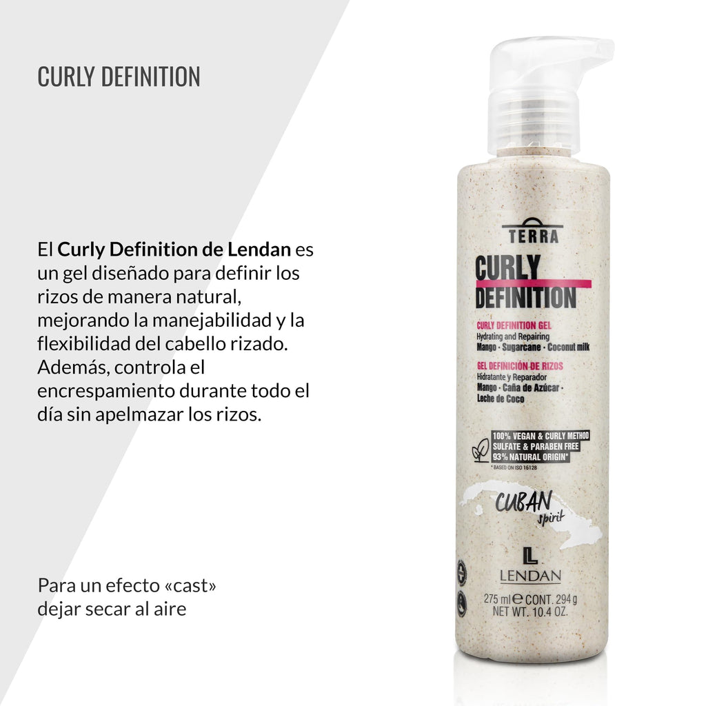 Lendan Curly Cuban Spirit 4-Piece Kit by Terra – Low Poo Shampoo, Co-Wash, Curl Gel & Activator Cream