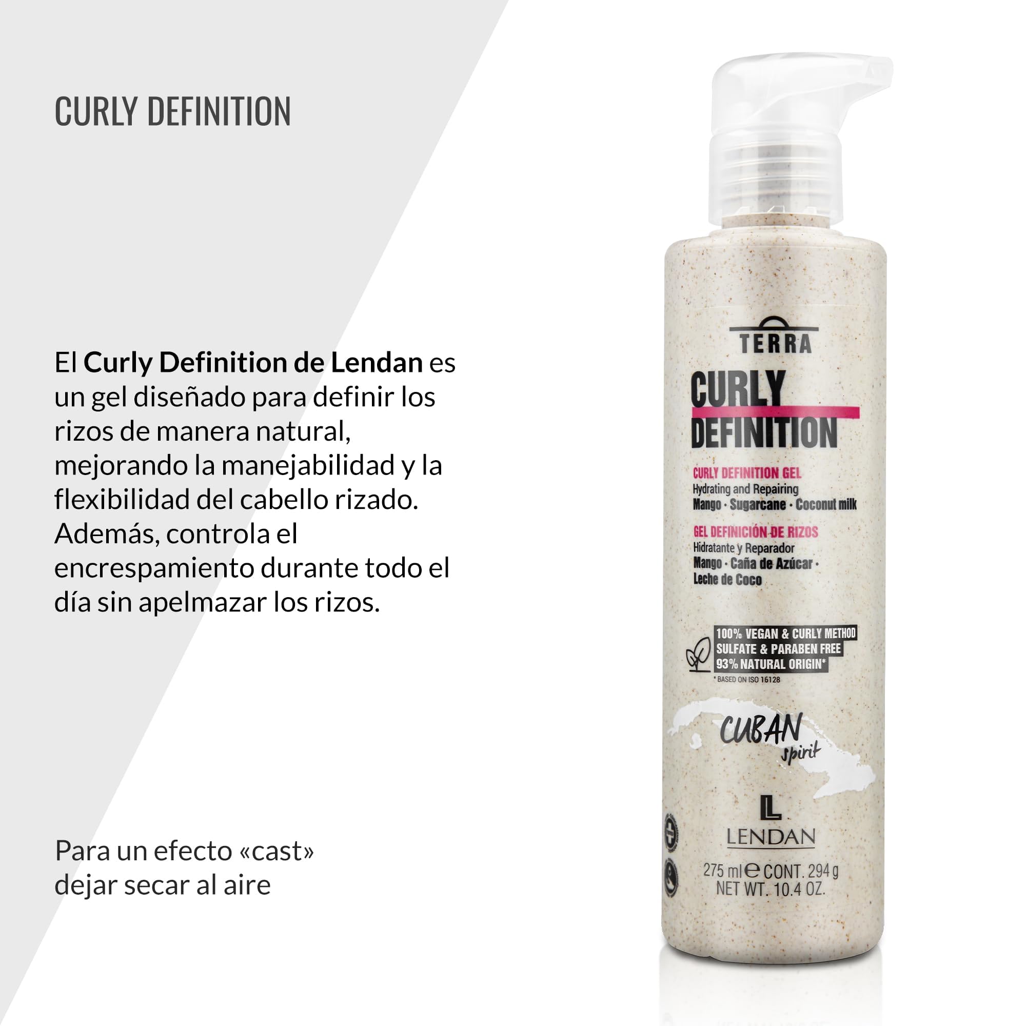 Lendan Curly Cuban Spirit 4-Piece Kit by Terra – Low Poo Shampoo, Co-Wash, Curl Gel & Activator Cream