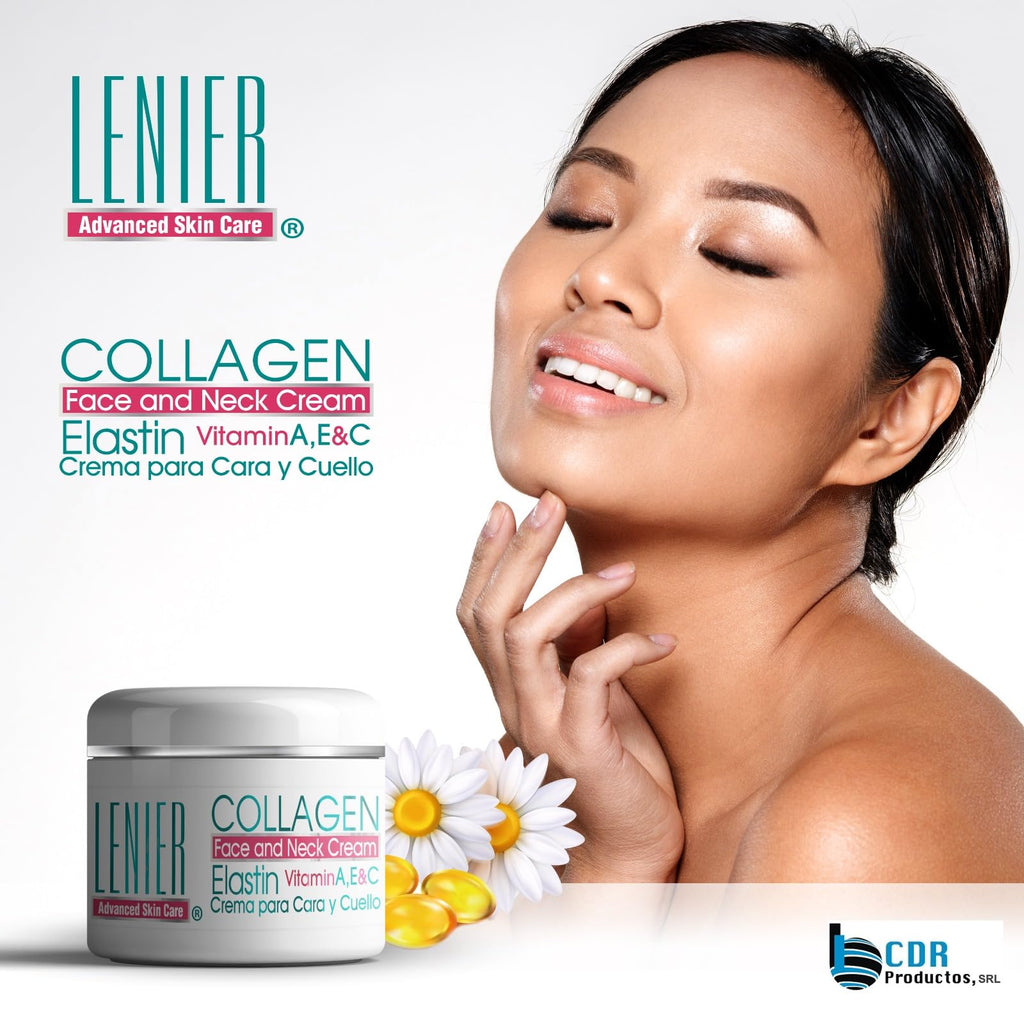 Lenier Collagen & Elastin Face Cream – Anti-Aging Moisturizer with Vitamins A, C & E | Hydrates, Firms & Reduces Wrinkles | For Face & Neck | 3.5 fl oz