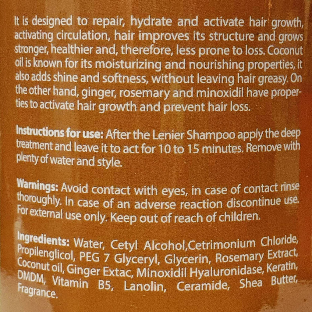 Lenier Crece Mas Treatment with Ginger, Coconut & Rosemary – 60 oz