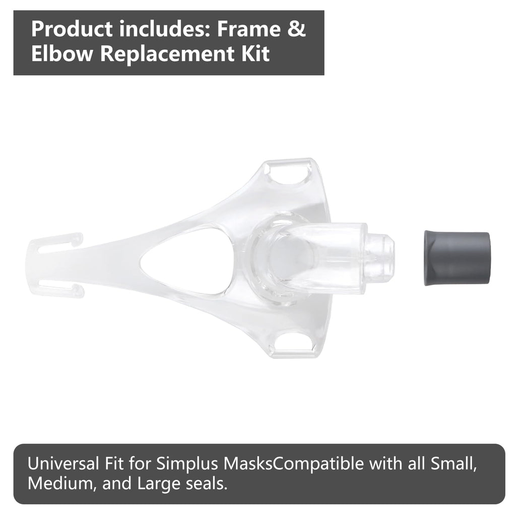 Lenura Frame & Elbow Replacement Kit for F&P Simplus – Universal Fit, 360° Rotating Elbow