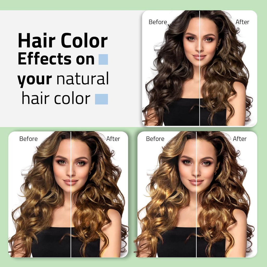 Leorx 2-Pack Hair Dye Shampoo Chestnut Brown – 3-in-1 Herbal Color Shampoo for Women & Men