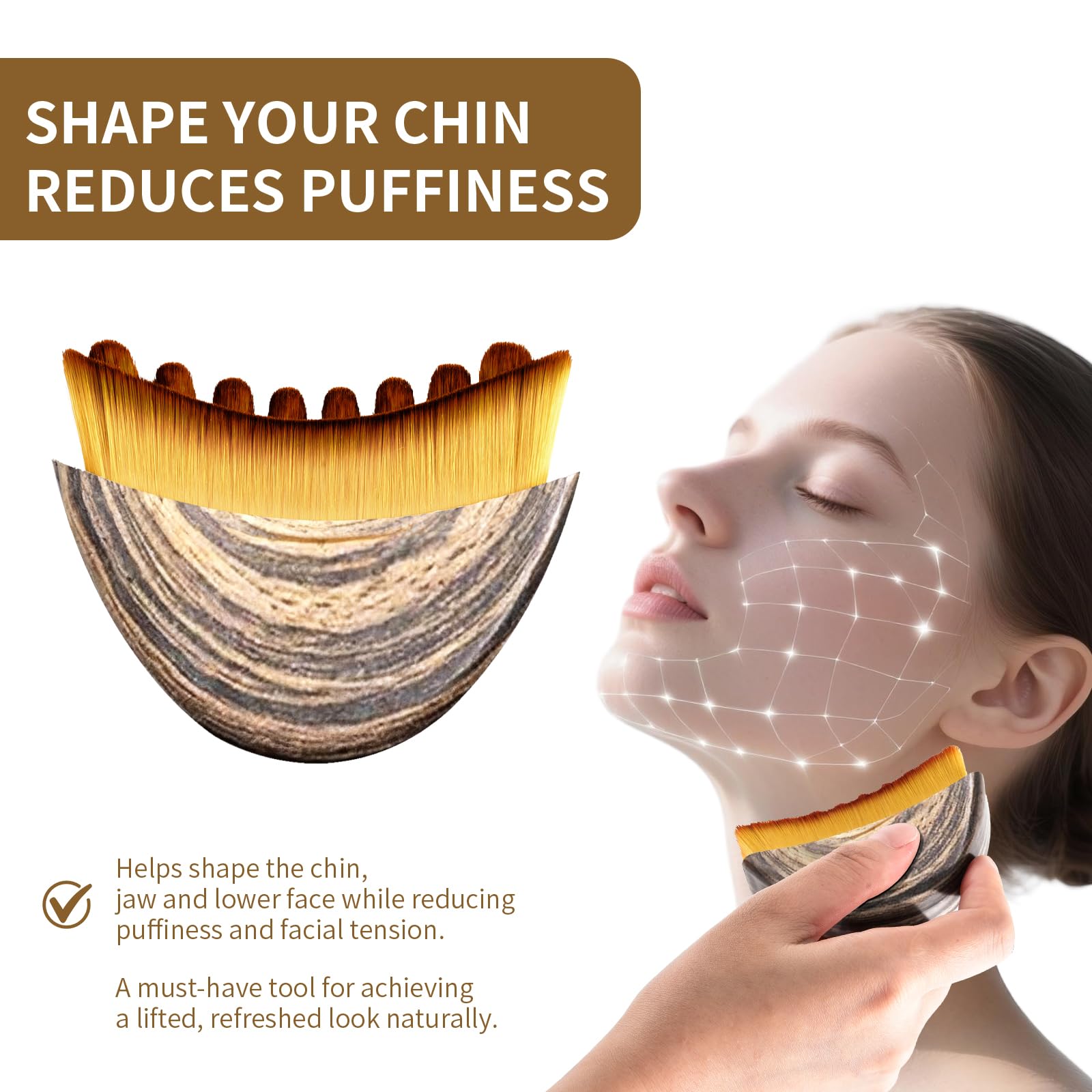 LEPIAOPIAO 2-Pack Lymphatic Contour Face Brush — Ergonomic Dry Drainage Massager