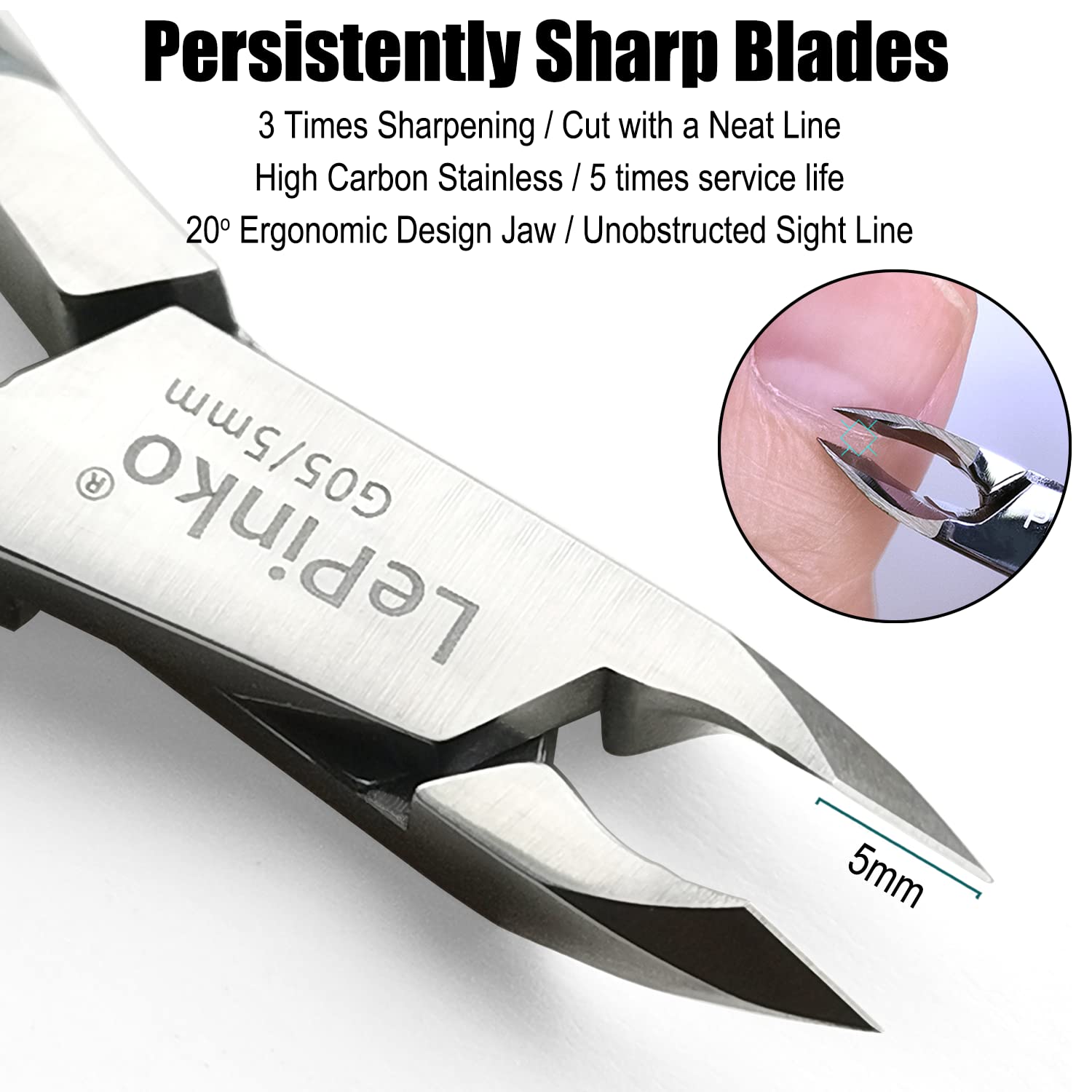 LePinko Professional Cuticle Trimmer Kit – Sharp Nail Nipper for Home Manicure