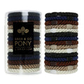 L. Erickson Brown & Black Hair Ties for Thick Hair – Grab & Go Pony Tube, 15 Pack