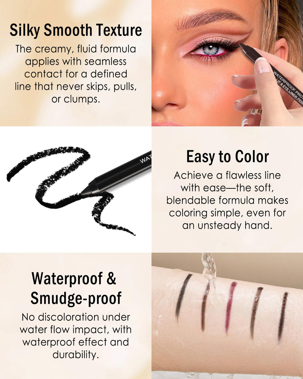 Lestpola 10 Pcs Gel Eyeliner Pencil Set – Waterproof Matte Liners with Sharpener