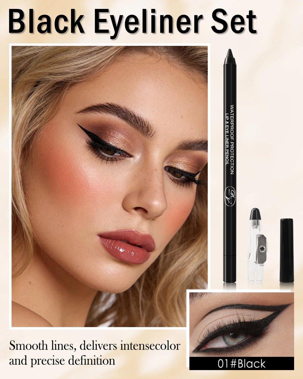 Lestpola 10 Pcs Gel Eyeliner Pencil Set – Waterproof Matte Liners with Sharpener