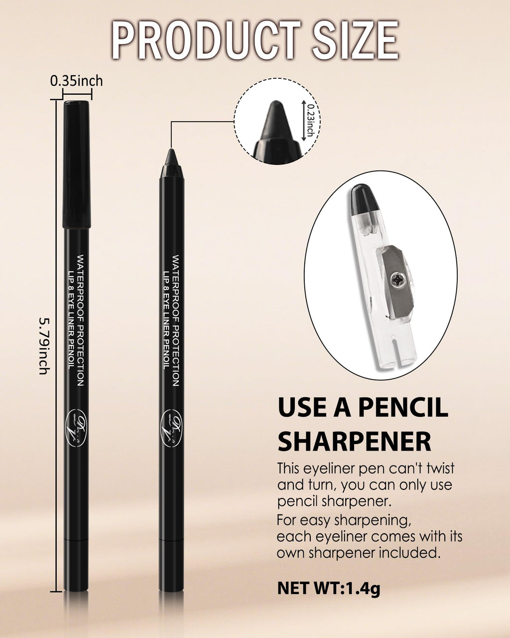 Lestpola 10 Pcs Gel Eyeliner Pencil Set – Waterproof Matte Liners with Sharpener