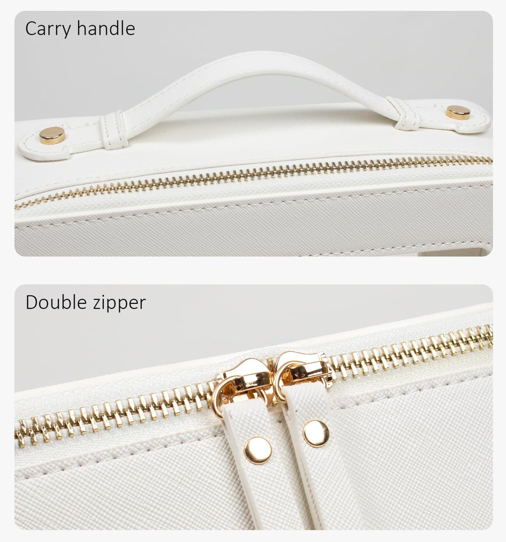 LETGO Clear Makeup Bags – TSA-Approved Large Clear Cosmetic Organizer (White)