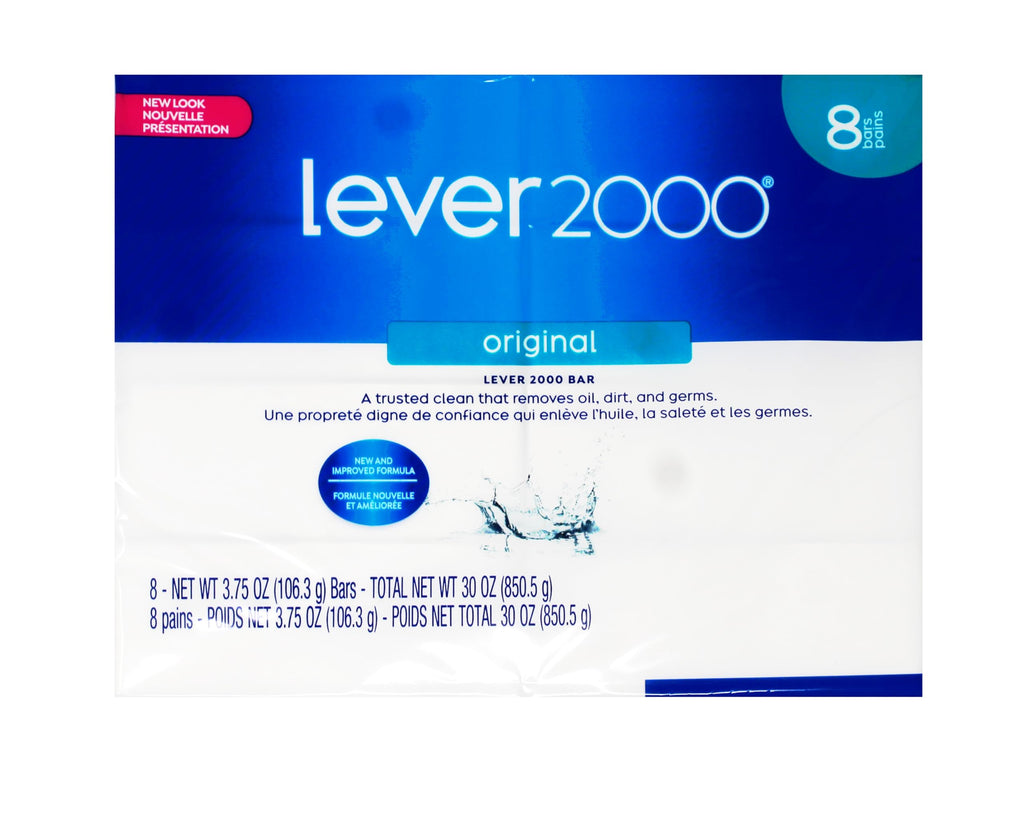 Lever 2000 Original Refreshing Bar Soap, 3.75 oz – 8 Bar Pack | Deep Clean and Fresh Scent
