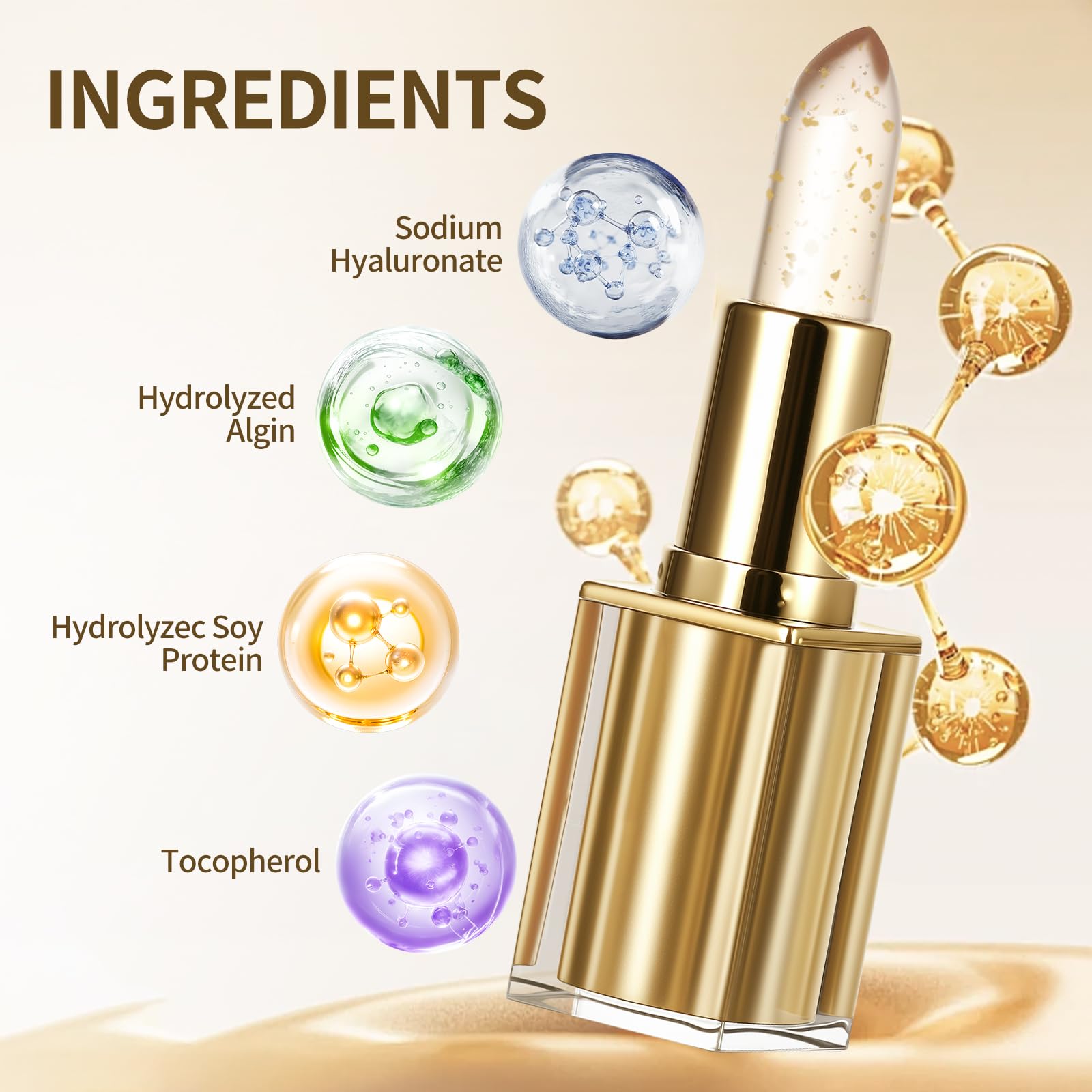 Levora Color Changing Lipstick & Golden Crystal pH Lip Balm (2 Pack) – Moisturizing Shine