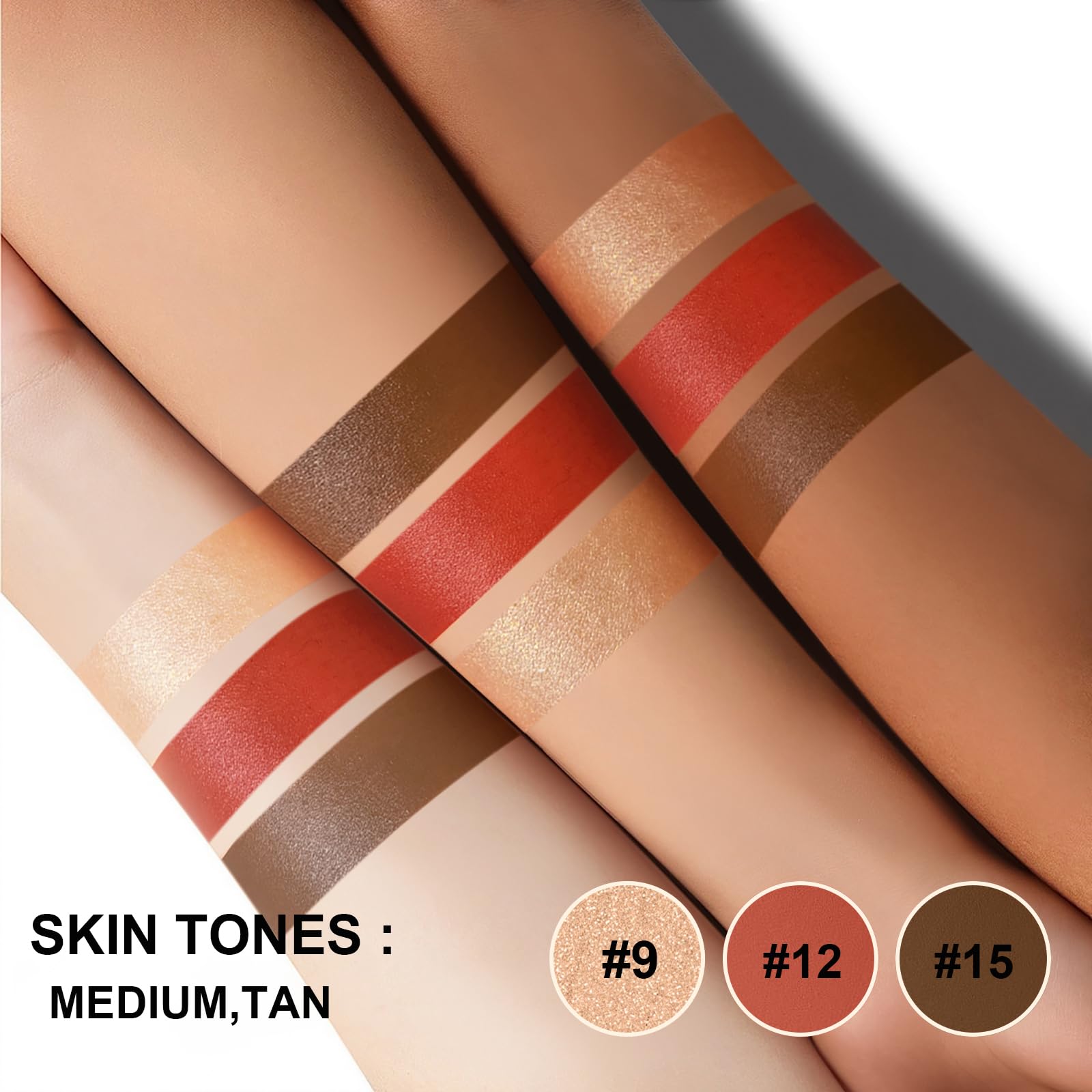 Lezero 3-Piece Contour Stick Kit (Medium) – Highlighter, Blush & Bronzer for Sculpted, Dewy to Matte Finish