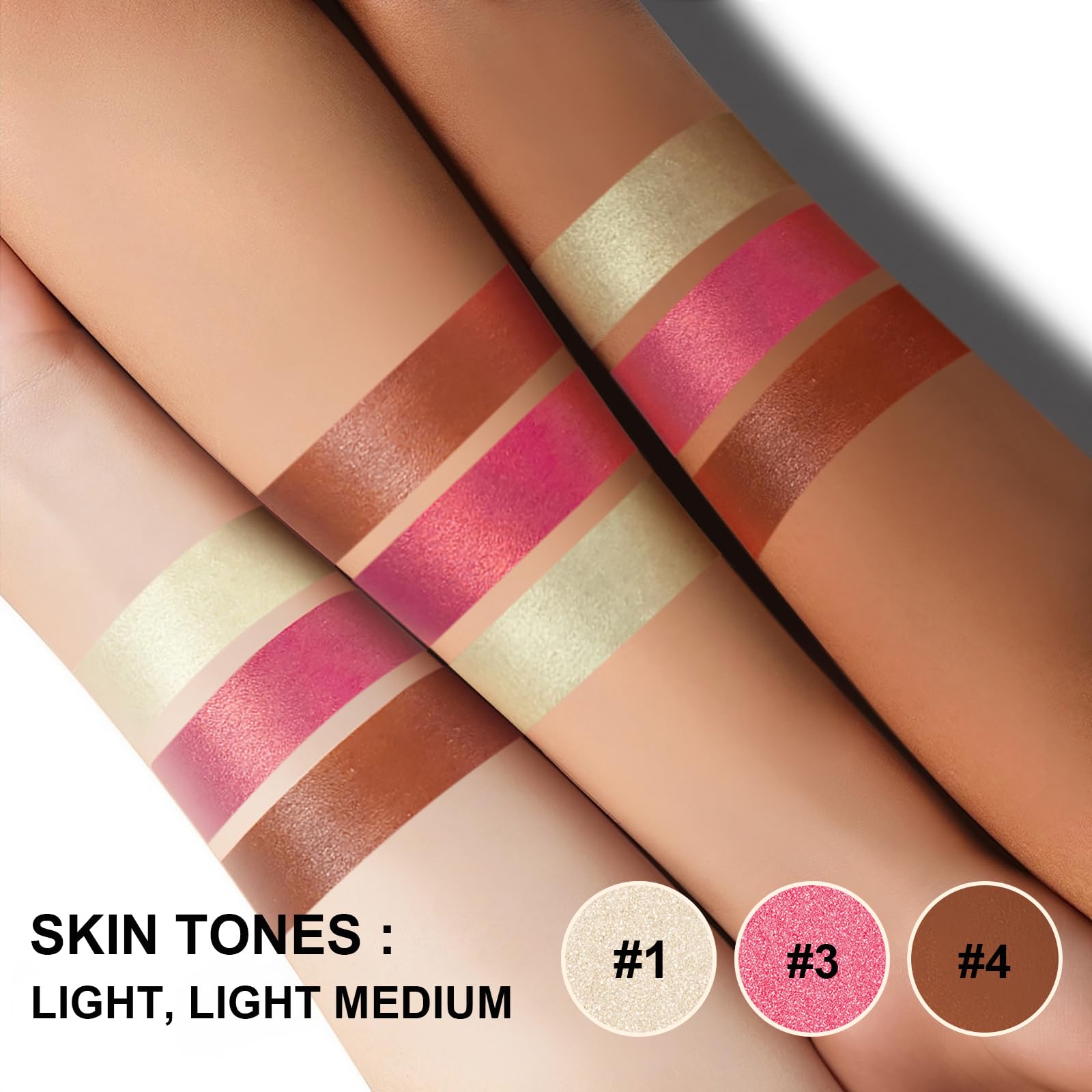Lezero 3Pcs Contour Stick Kit – Light Shades with Highlighter, Blush & Bronzer
