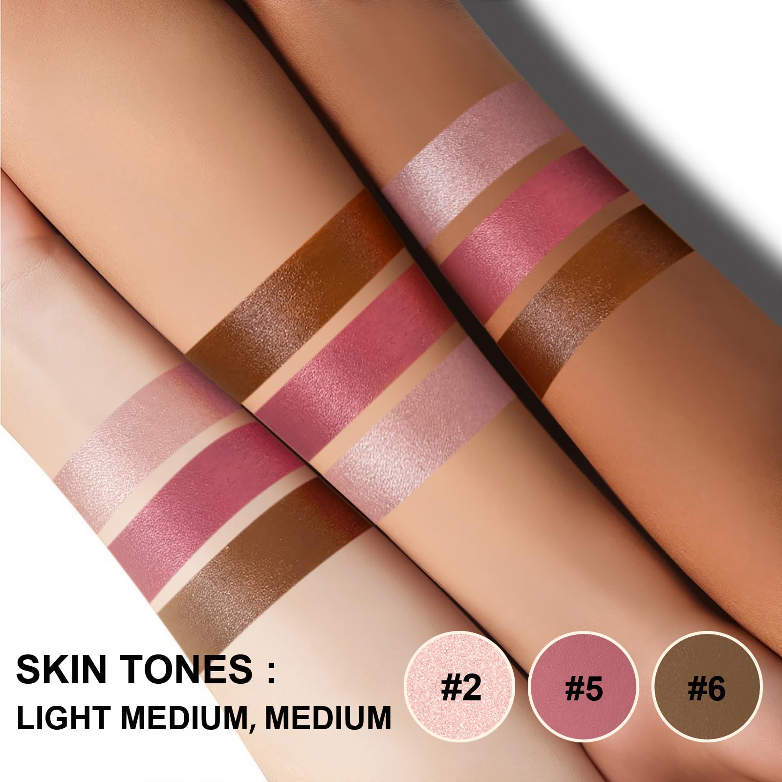 Lezero 3Pcs Contour Stick Kit – Light Medium | Highlighter, Blush & Bronzer for All Skin Types