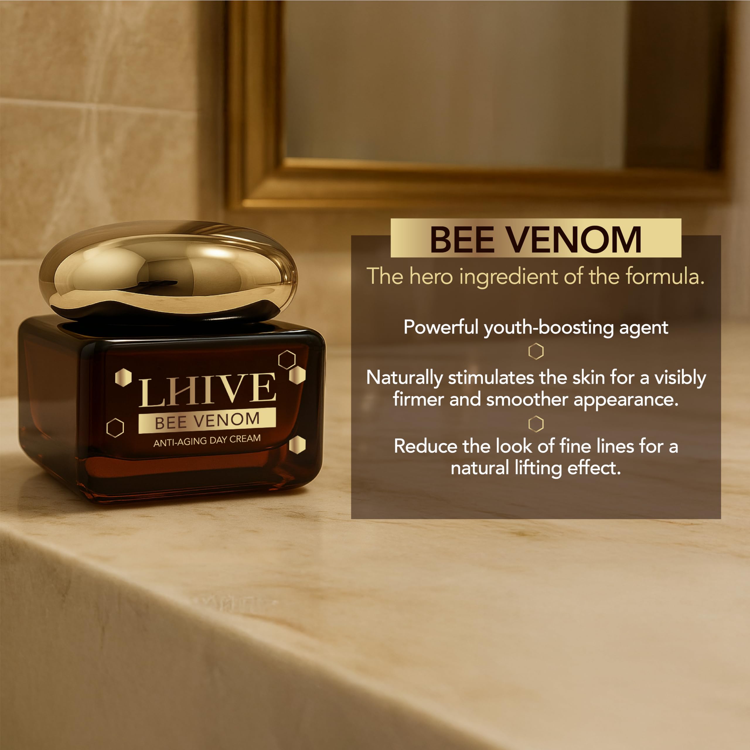 LHIVE Bee Venom Cream - Anti-Aging Moisturizer with Manuka Honey & Aloe Vera