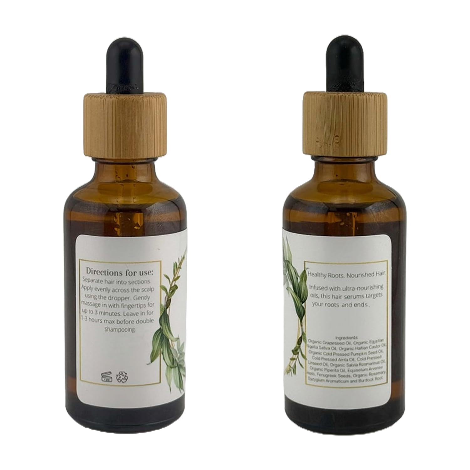 Lia Organics Hair Growth Oil – Organic, Vegan, Cruelty-Free | Rosemary & Castor & Pumpkin Seed Oils