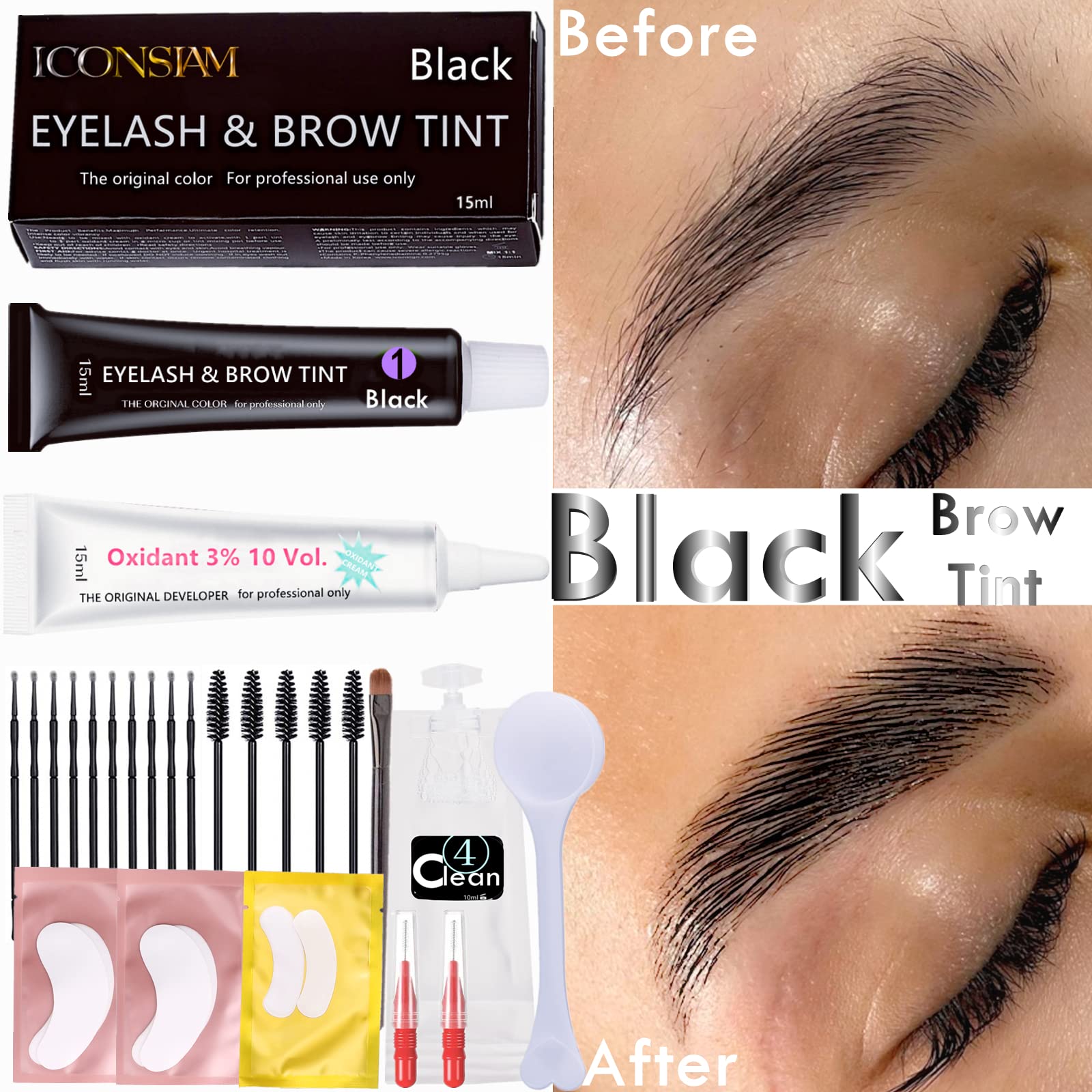 Libeauty Black Lash Tint Kit – Keratin Dye for Lashes & Brows | 6-Week Tint, DIY Lash Lift Kit