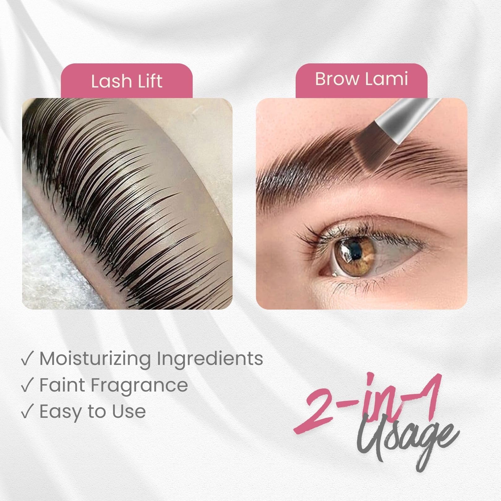 Libeauty Salon Choice Lash Lift Glue Balm – Pink Peach, Gentle, Water-Soluble, Brush Included