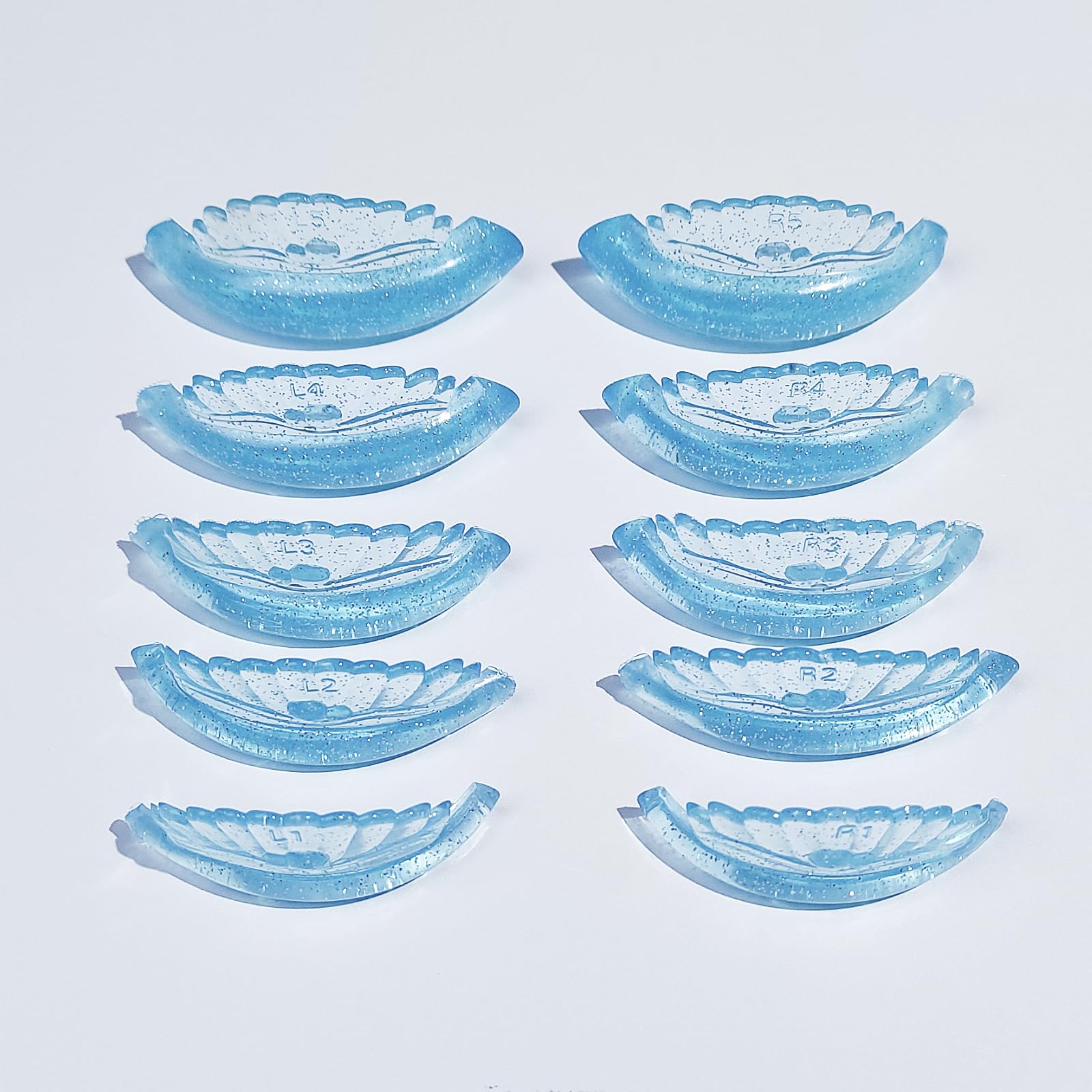 Libeauty Lash Lift Pads — 10 Pcs, 5 Sizes, Seashell & Wave Silicone Shields