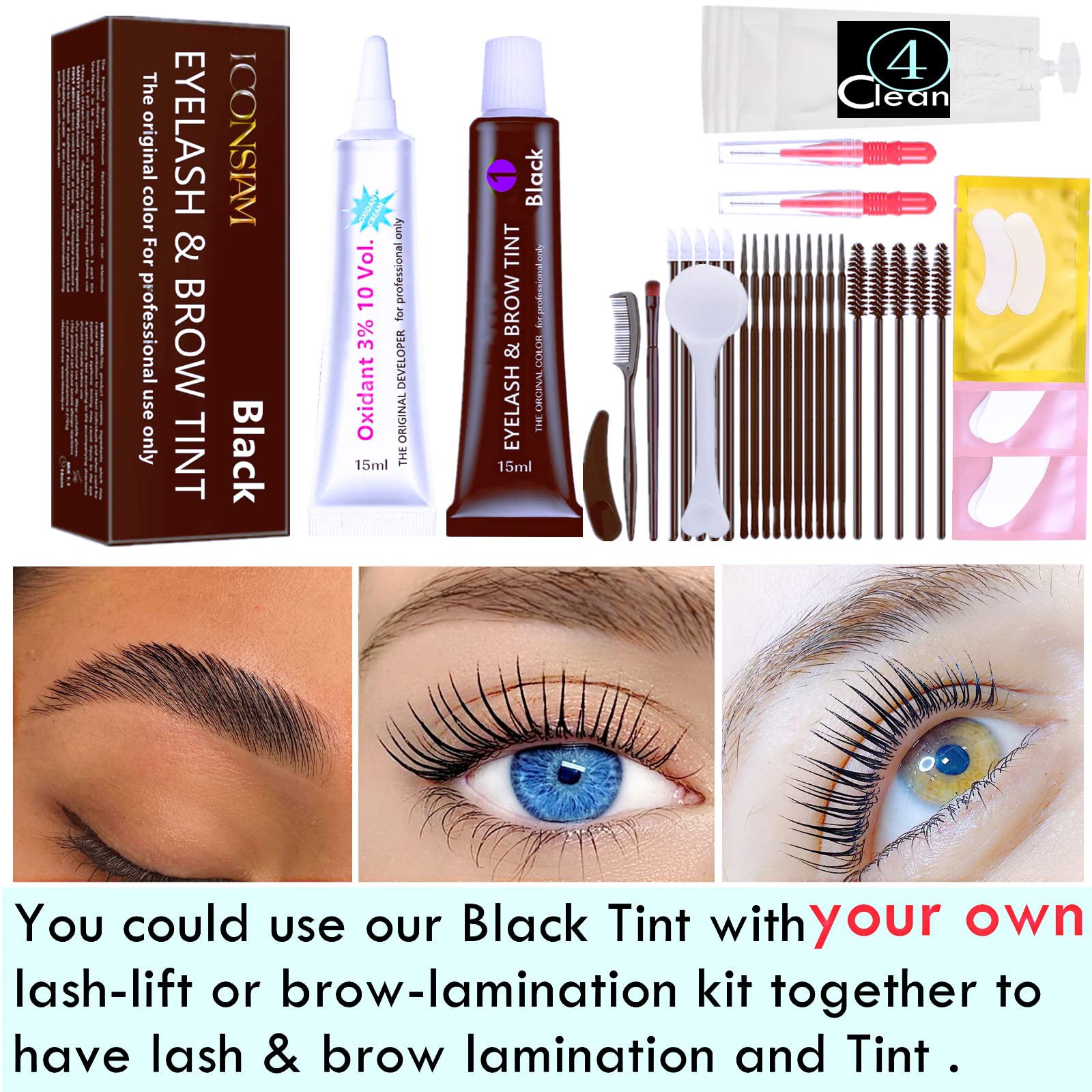 Libeauty Black Lash Tint Kit – Keratin Dye for Lashes & Brows | 6-Week Tint, DIY Lash Lift Kit