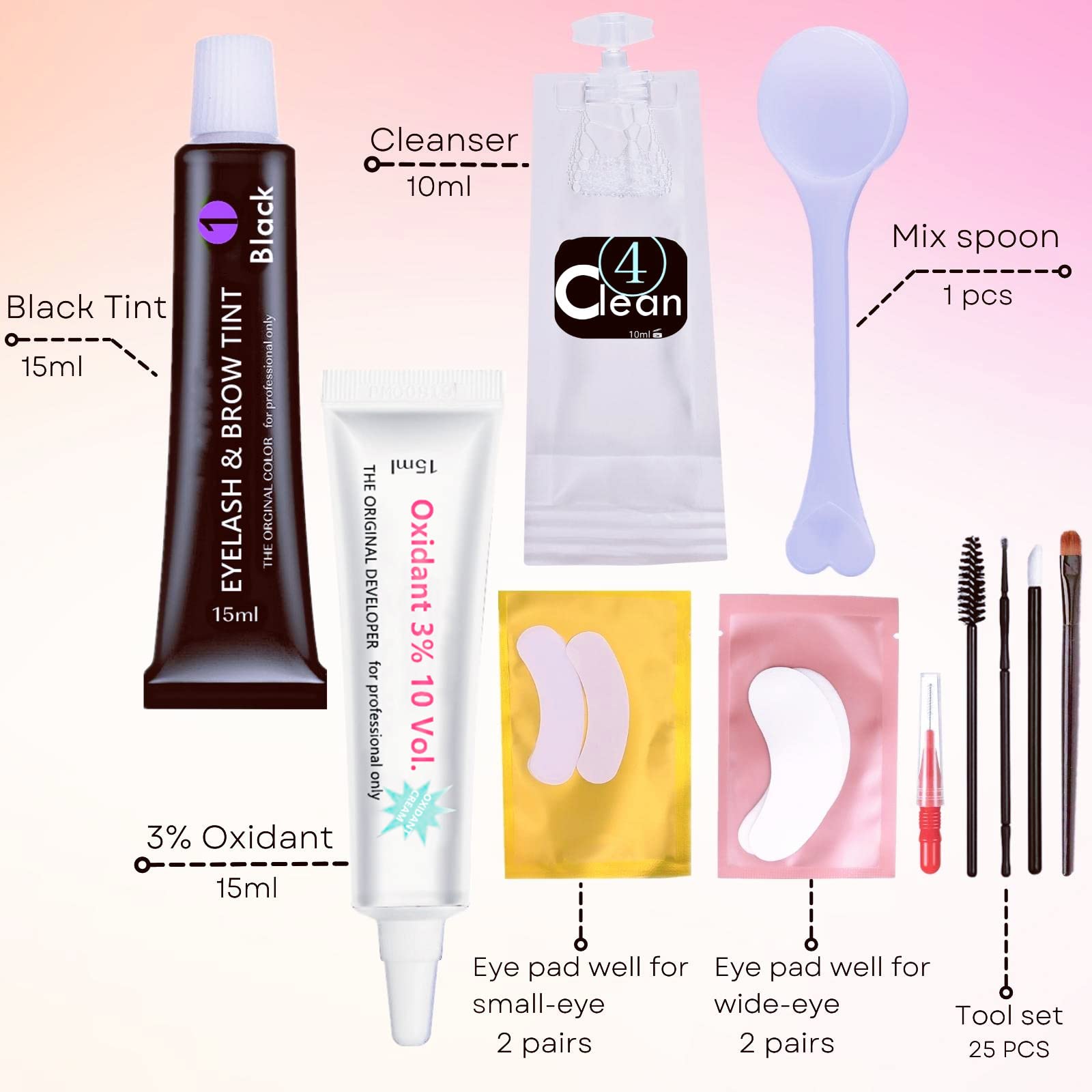 Libeauty Black Lash Tint Kit – Keratin Dye for Lashes & Brows | 6-Week Tint, DIY Lash Lift Kit