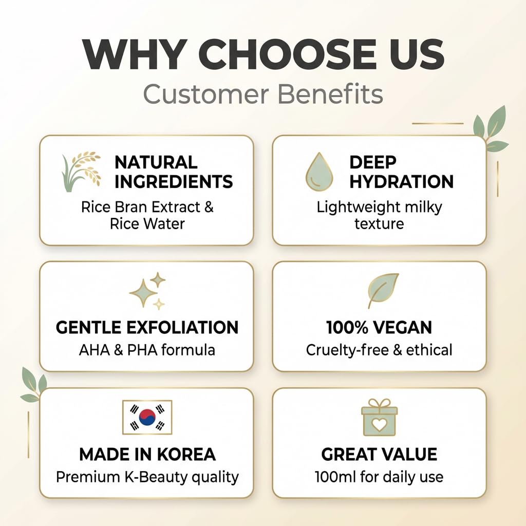 LICORNE Vegan Rice Toner — Gentle AHA/PHA Exfoliation for Glass Skin