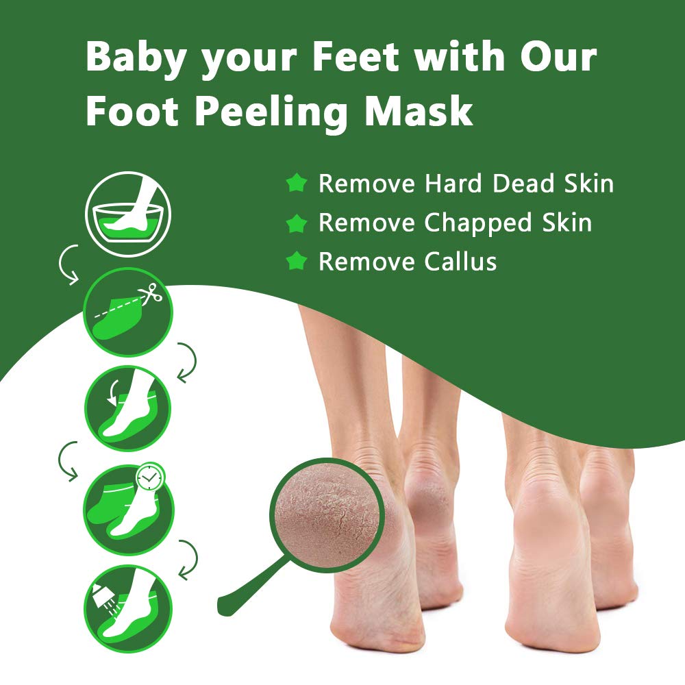 Liefiet Foot Peeling Mask 5 Pack – Lavender-Infused Exfoliating Socks for Soft Feet