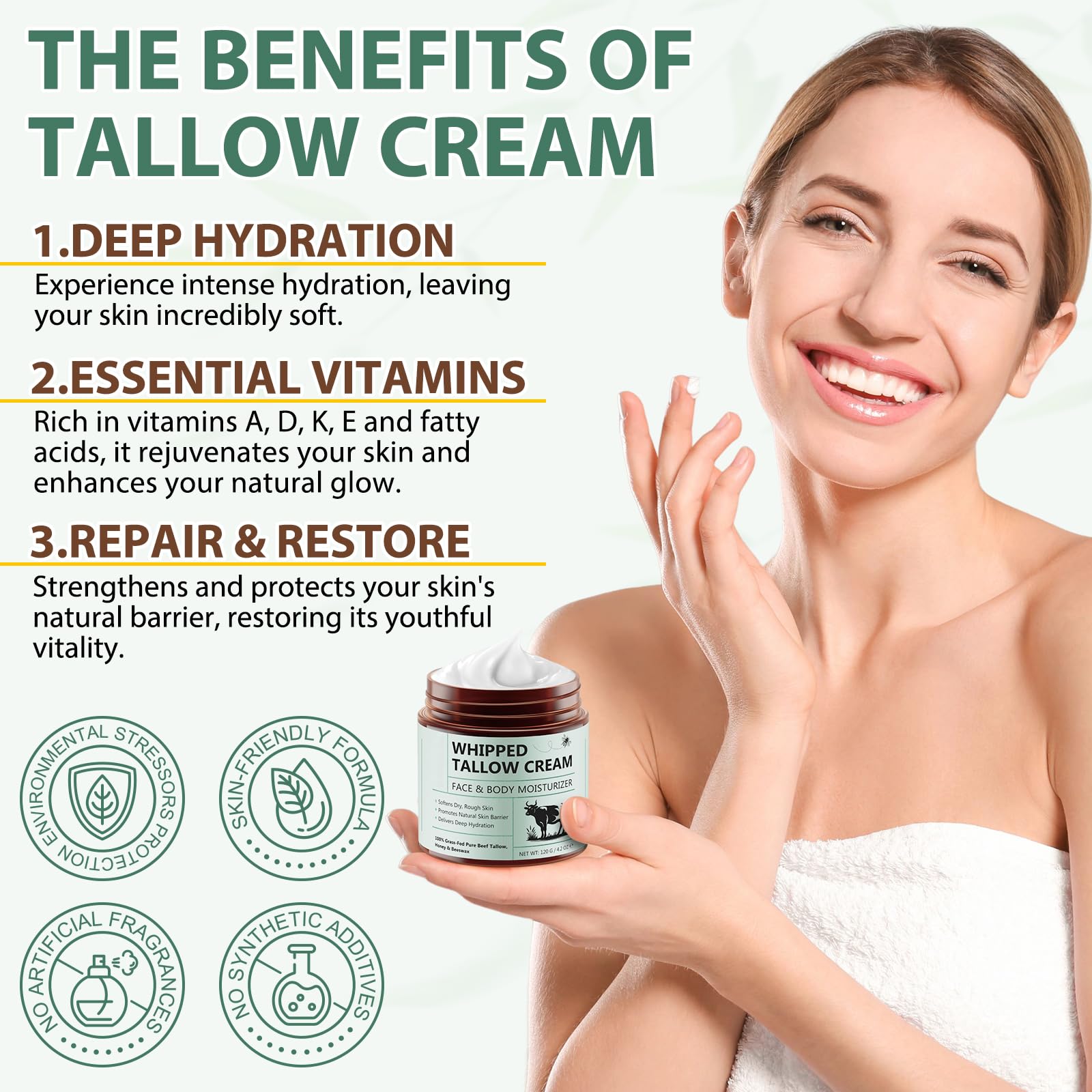 Liefiet Beef Tallow for Skin | 4.2oz Honey Balm for Face & Body