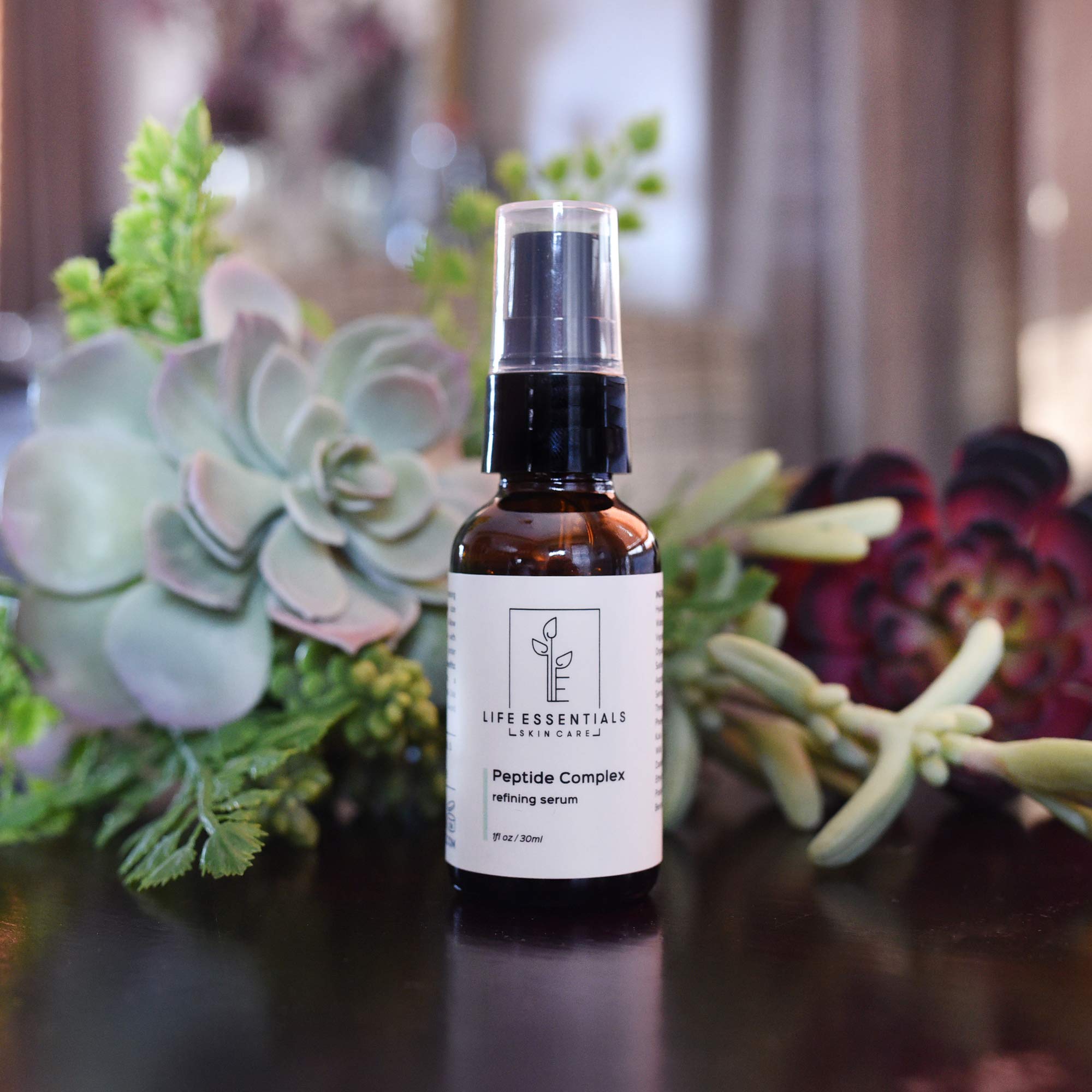 Life Essentials Skin Care Peptide Complex Serum for Face – Collagen & Elastin Support with Hyaluronic Acid