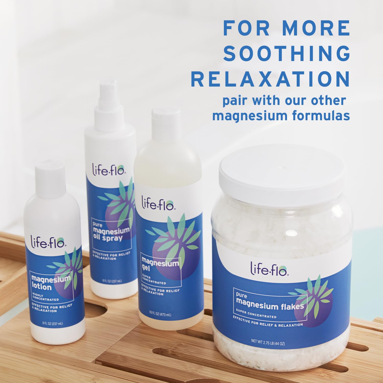 Life-flo Magnesium Oil Bath Soak Lavender | Zechstein Seabed Minerals, 60-Day Guarantee