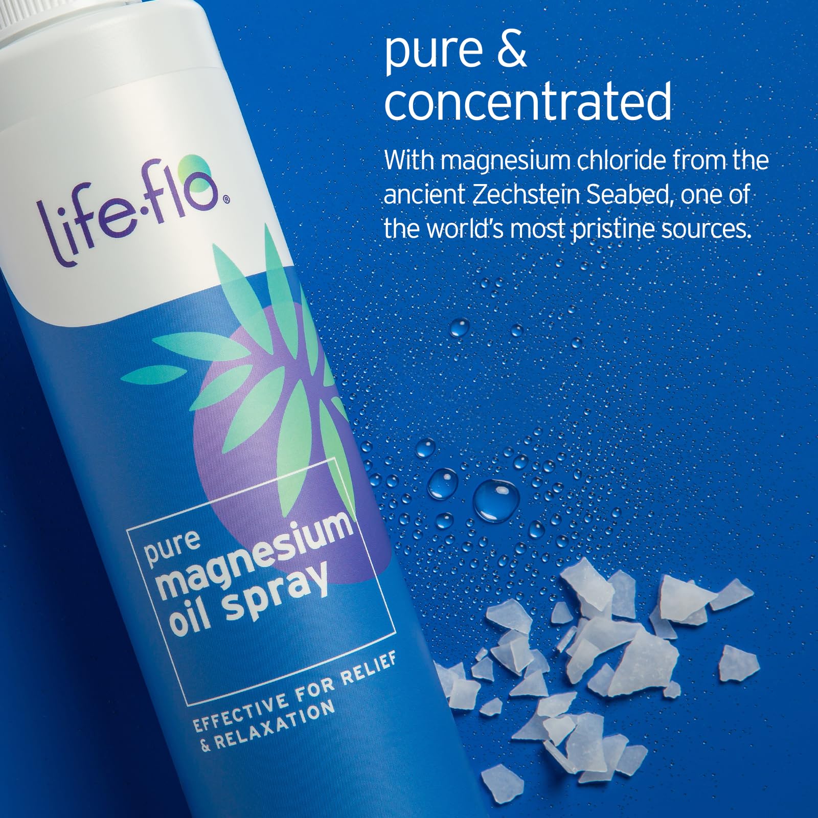 LIFE-FLO Magnesium Lotion & Pure Magnesium Oil Spray Bundle – Unscented, Zechstein Seabed, 8 oz x 2