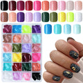 Lifextol 576pc Square Press-On Nails – Short Glossy Fake Nails, 12 Sizes, 24 Styles with Adhesive Tabs