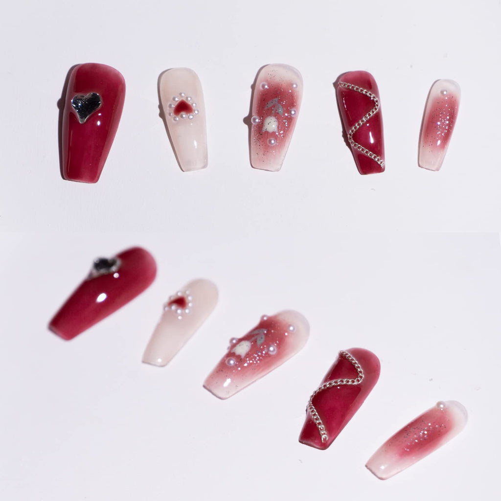 Light Rain Medium Hand-Made Press-On Nails – 3D Gel UV Finish by Pro Manicurist