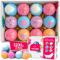 LIKEVOW 12 Pcs Organic Bath Bombs – Colorful Spa Gift Set with Shea Butter & Essential Oils