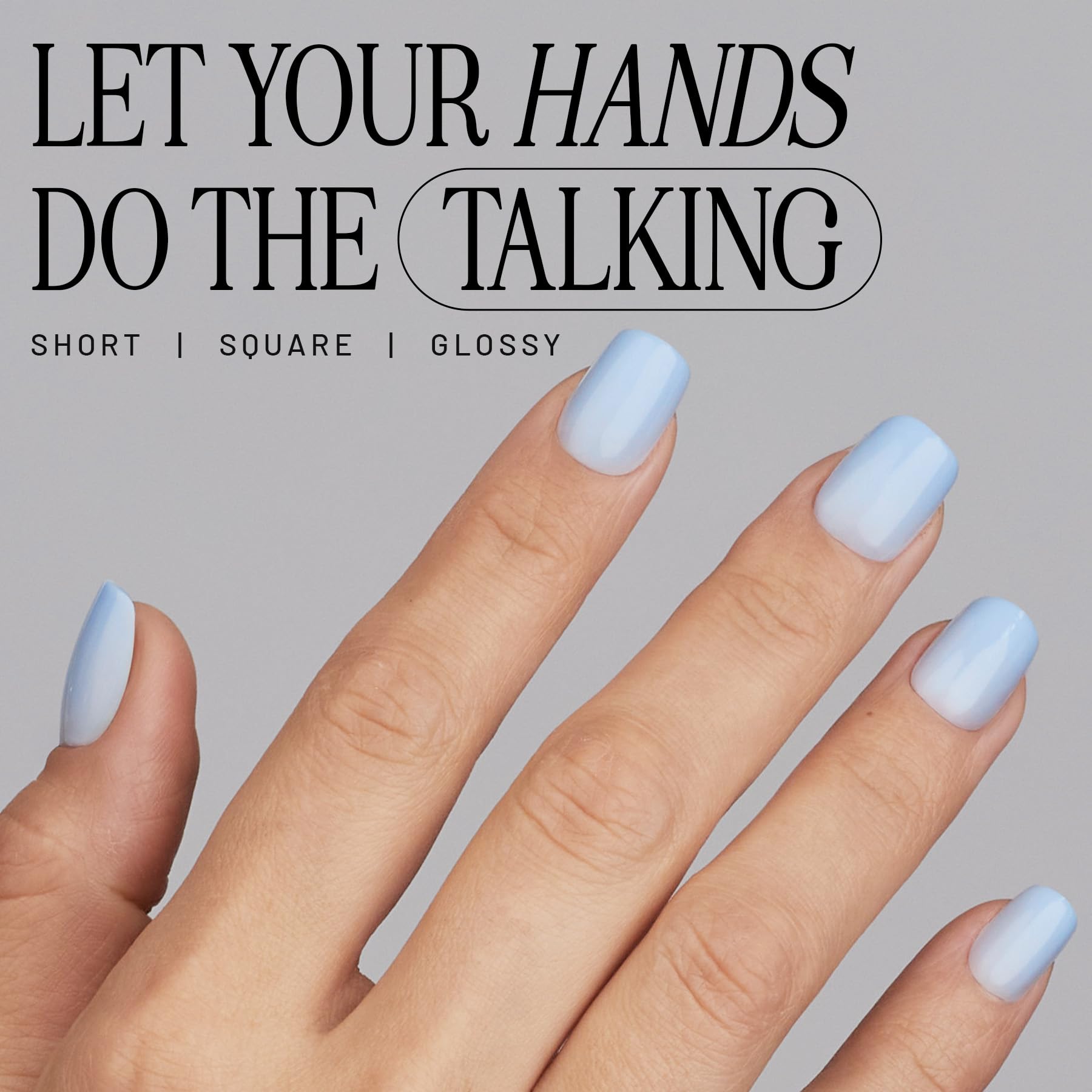 Lilac St Cloud 9 Press-On Nails – Short Square, Glossy Opaque Kit (30 Nails, 15 Sizes) | Vegan & Cruelty-Free