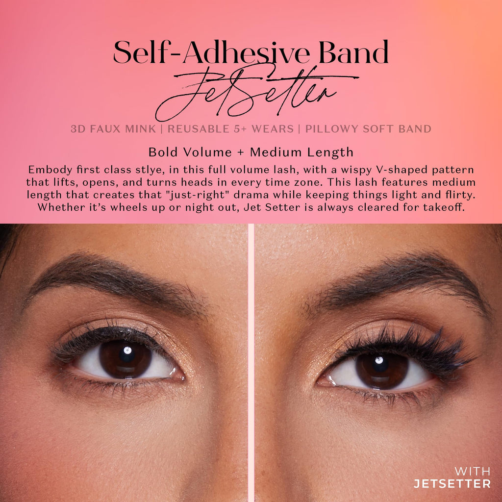 Lilly Lashes 3D Self Adhesive Eyelashes – JetSetter | No Glue, Body Heat Activation