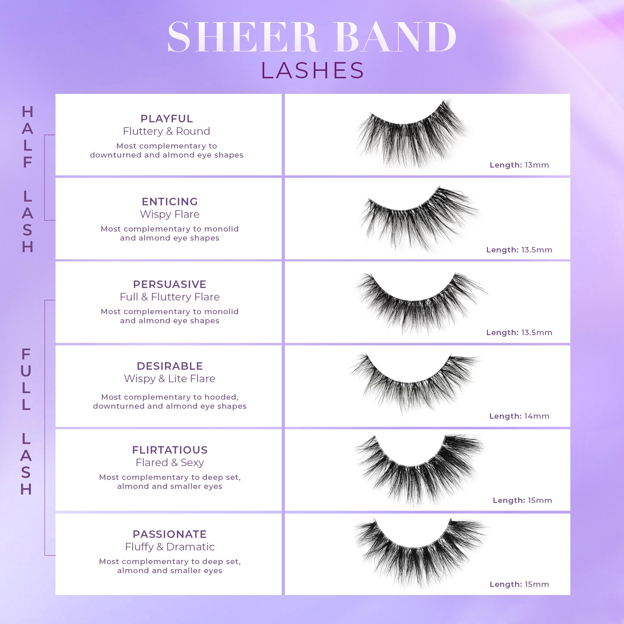 Lilly Lashes Sheer Band Invisible Band 15mm Flirtatious — Reusable Mink Lashes