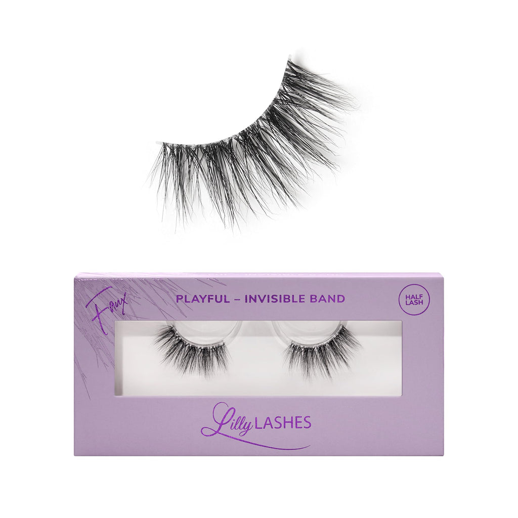 Lilly Lashes Sheer Band Playful 13mm – Invisible Clear Band Half Lashes